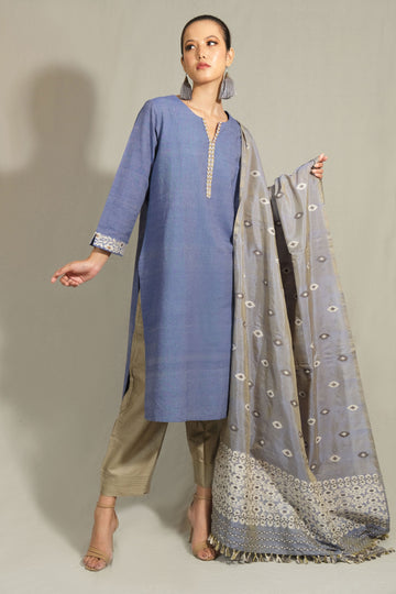 Kurta - Silk motifs in Eri silk & golden zari