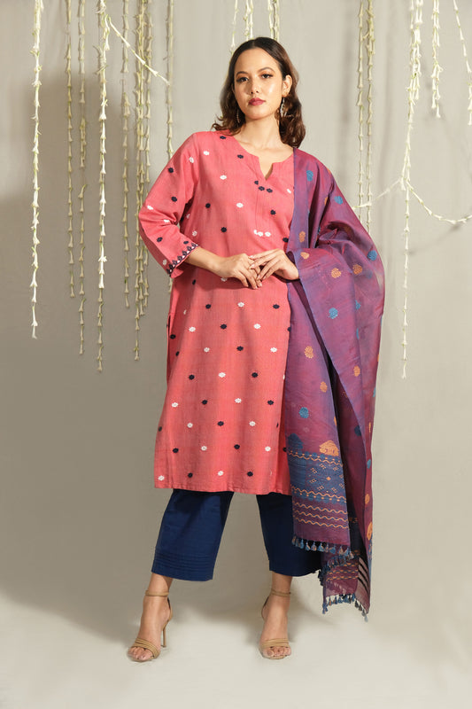 Kurta - Silk motifs in Eri silk