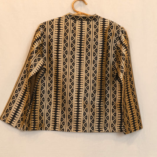 Women's Jacket- Mulberry silk, motifs in Tassar silk