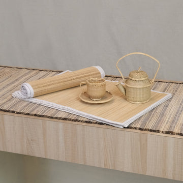 Table Runner, & Dining Mat Set of 6 - Bamboo