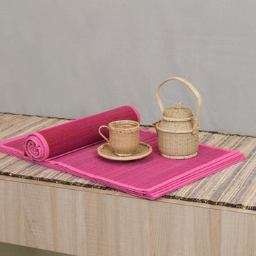 Table Runner, & Dining Mat Set of 6 - Bamboo