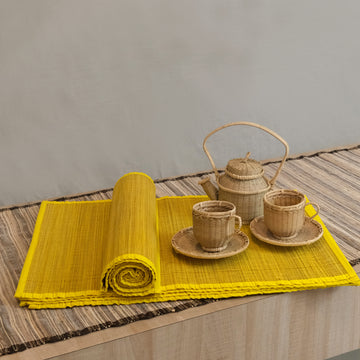 Table Runner, & Dining Mat Set of 6 - Bamboo