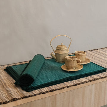 Table Runner, & Dining Mat Set of 6 - Bamboo