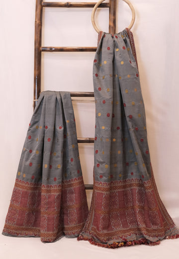 Mekhela Sador - Mulberry silk motifs in Eri silk natural dye