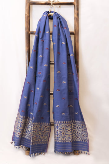 Single Sador - Mulberry silk motifs in Tassar silk & Eri silk natural dye