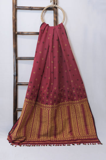 Saree - Mulbarry silk & cotton motifs in Eri silk natural dye