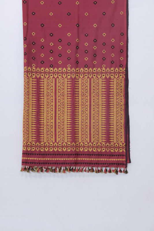Saree - Mulbarry silk & cotton motifs in Eri silk natural dye
