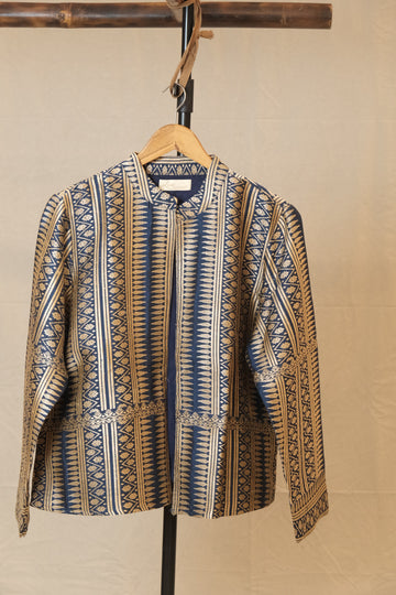 Jacket - Mulberry silk motifs in tassar silk