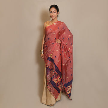 Single Sador - Mulberry silk motifs in Eri silk
