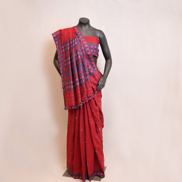 Saree - Eri silk natural dye, motifs in Eri silk natural dye