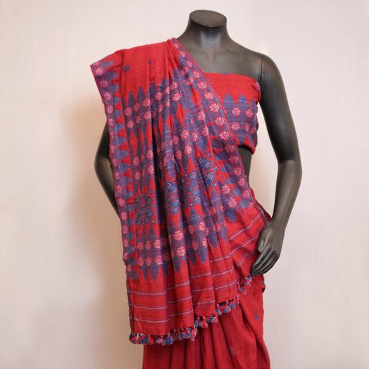 Saree - Eri silk natural dye, motifs in Eri silk natural dye