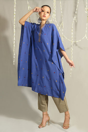 Kaftan Kurta - Silk motifs in Eri silk natural dye