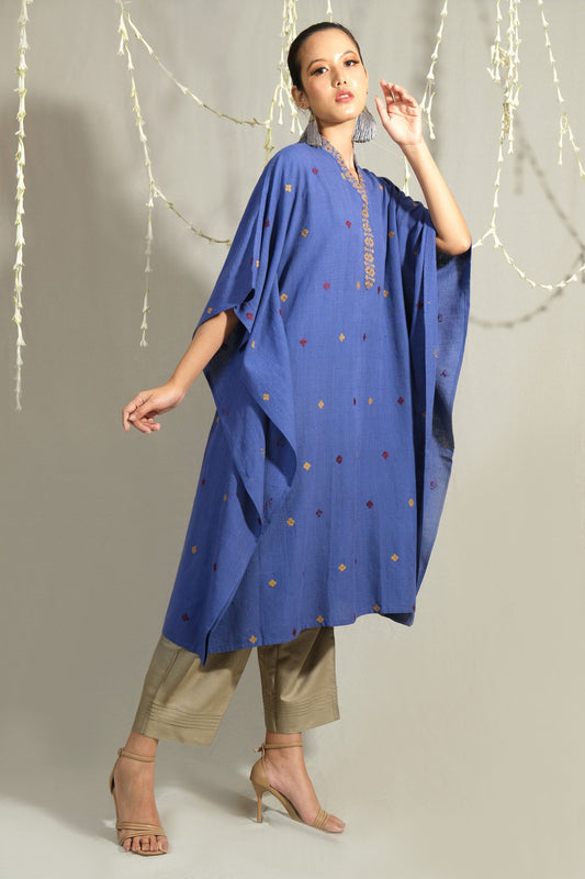 Kaftan Kurta - Silk motifs in Eri silk natural dye