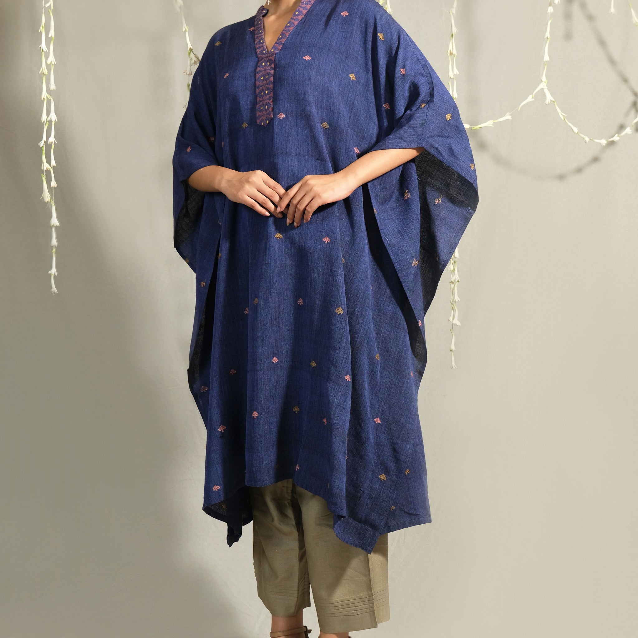 Kaftan Kurta - Silk motifs in Eri silk natural dye