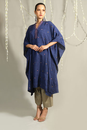 Kaftan Kurta - Silk motifs in Eri silk natural dye