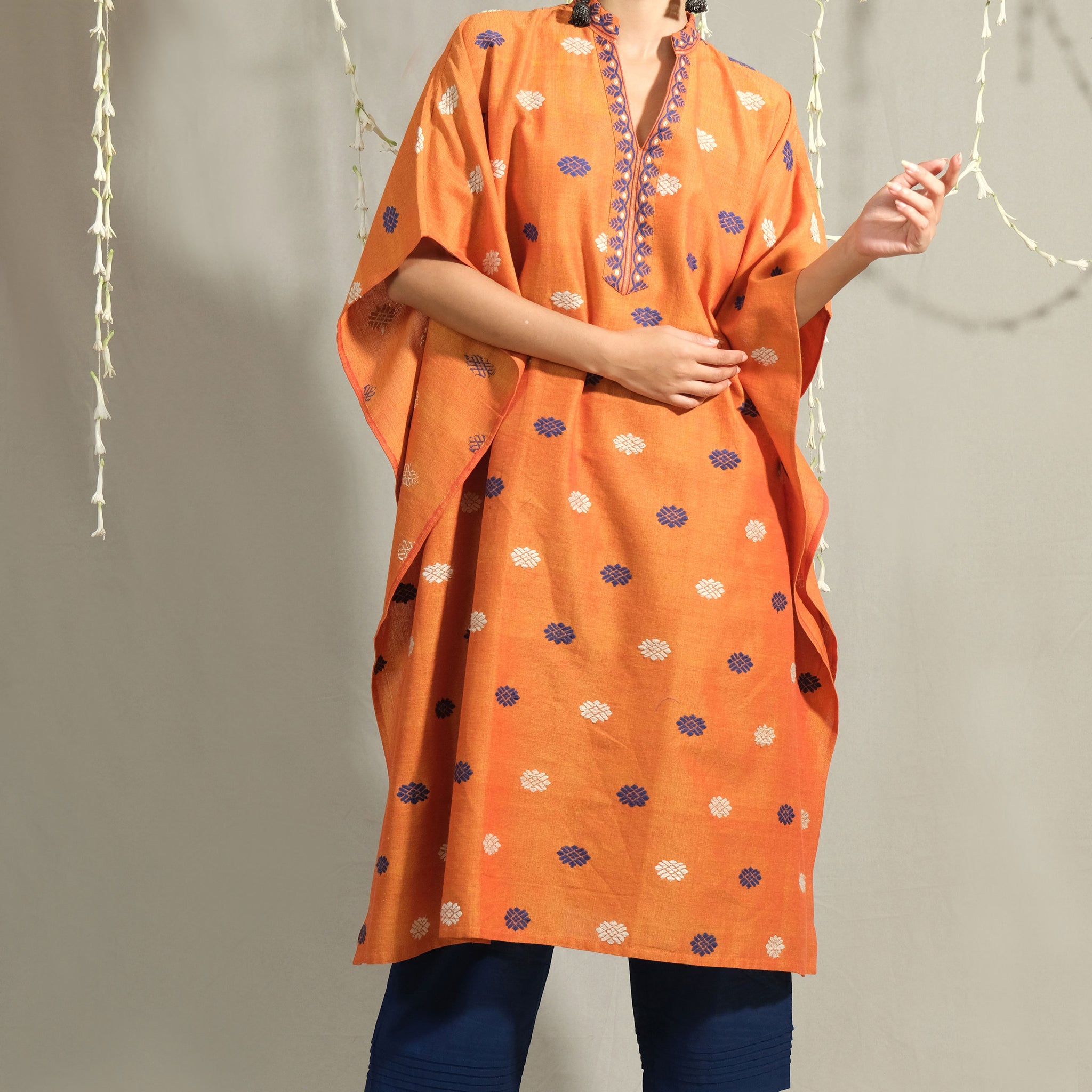 Kaftan Kurta - Silk motifs in Eri silk