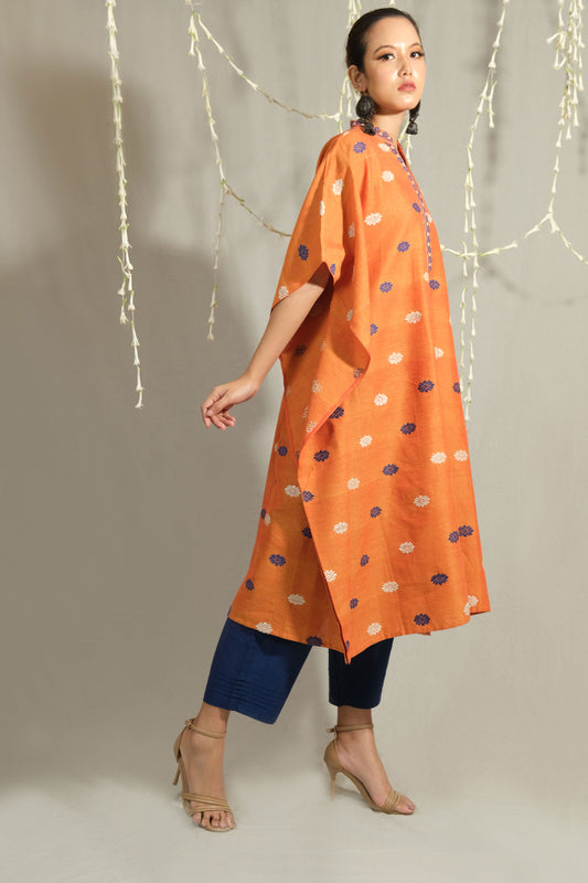 Kaftan Kurta - Silk motifs in Eri silk