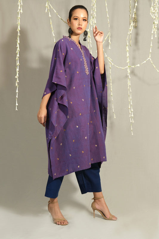 Kaftan Kurta - Silk motifs in muga ghisa