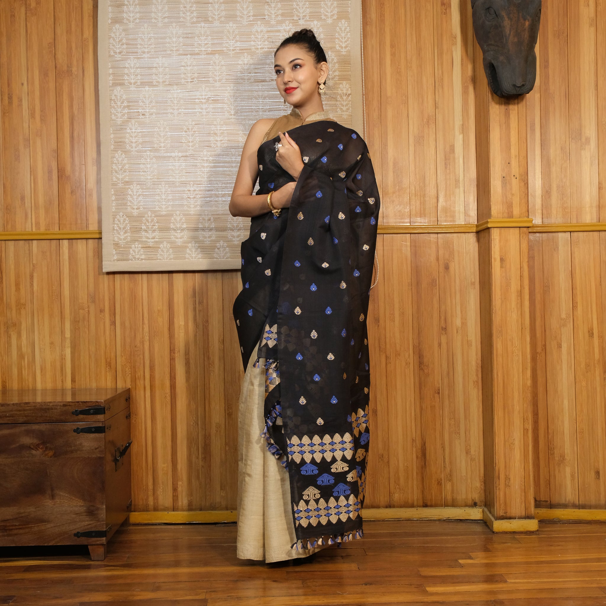 Single Sador - Mulberry silk(Kesapat) & cotton