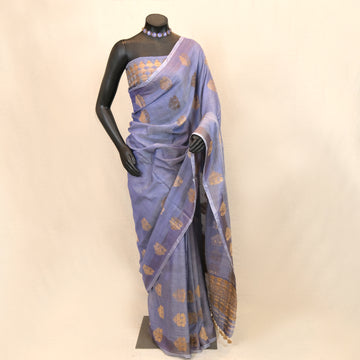 Saree - Mulberry silk(Paat), motifs in Muga ghisa