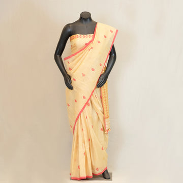 Saree - Mulberry silk(Kesapat) & cotton, Motifs in Tassar silk