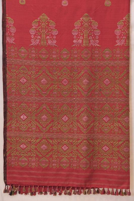 Saree - Eri silk natural dye motifs Eri silk natural dye