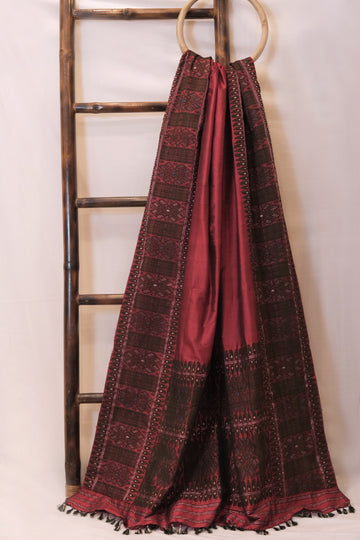 Saree - Mulberry silk motifs in Eri silk natural dye