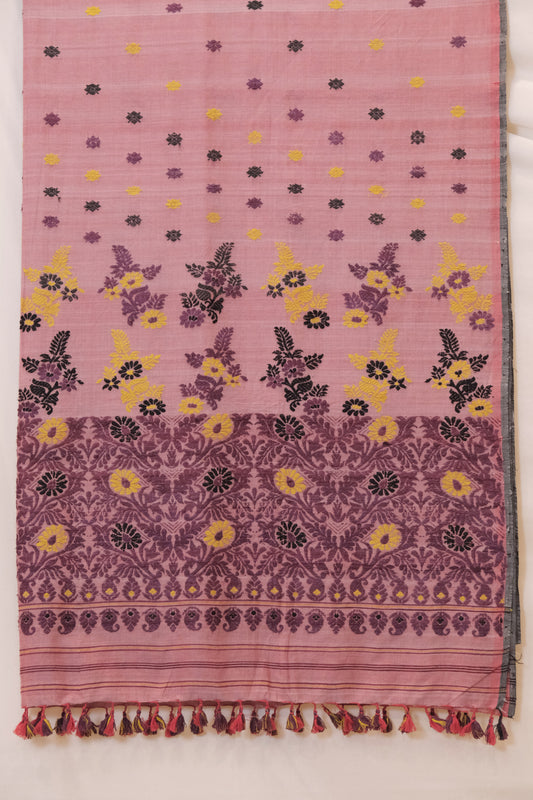 Saree - Cotton motifs in Eri silk natural dye