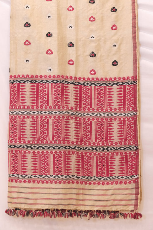 Saree - Tassar silk motifs in Eri Silk natural dye