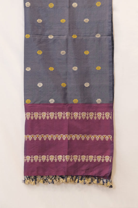 Stole - Mulberry silk motifs Eri silk natural dye