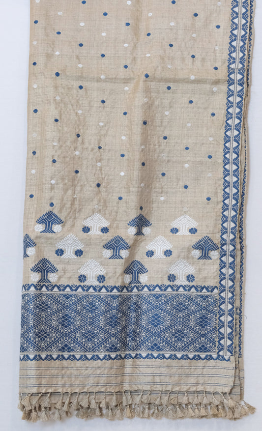 Single Sador - Muga silk motifs Eri silk natural dye