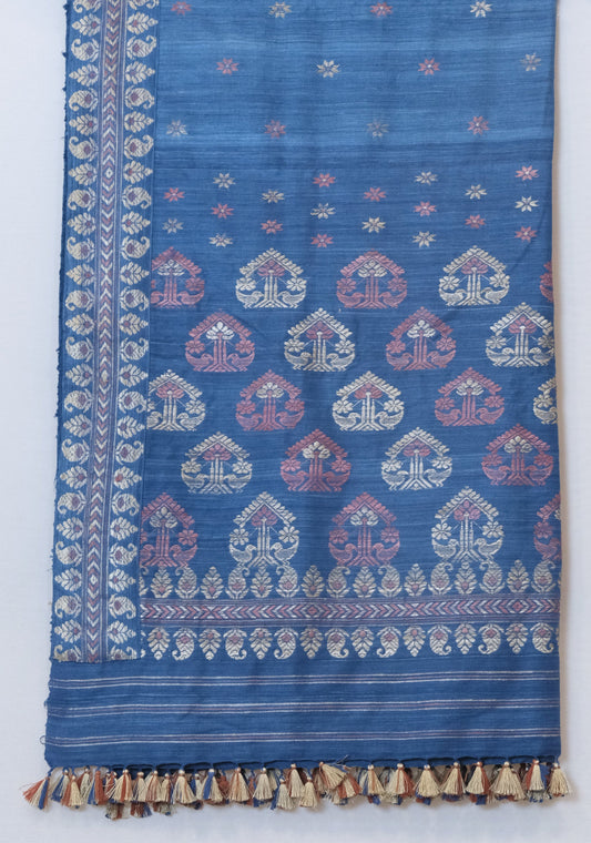 Single Sador - Eri silk natural dye motifs in Muga ghisa & Eri silk natural dye