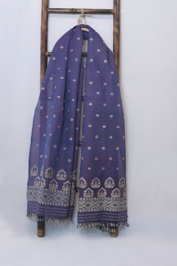 Single Sador - Mulberry silk (nuni silk) & cotton motifs in Muga ghisa & Eri silk natural dye