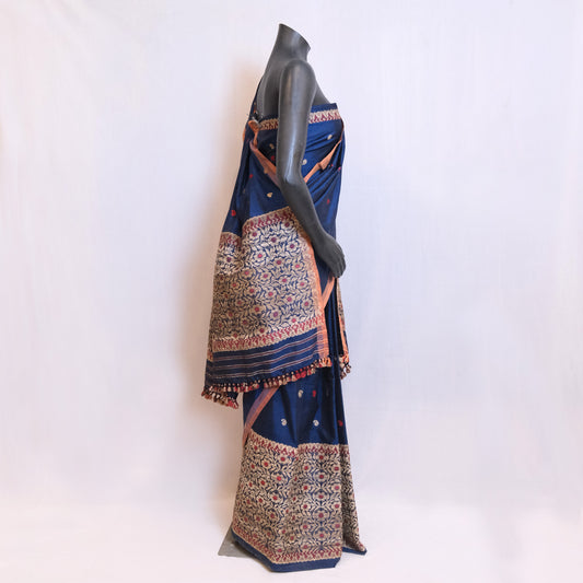 Mekhela Sador - Paat silk & cotton, Motifs in Muga Ghisa