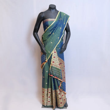 Mekhela Sador - Paat silk & cotton, Motifs in Tassar silk