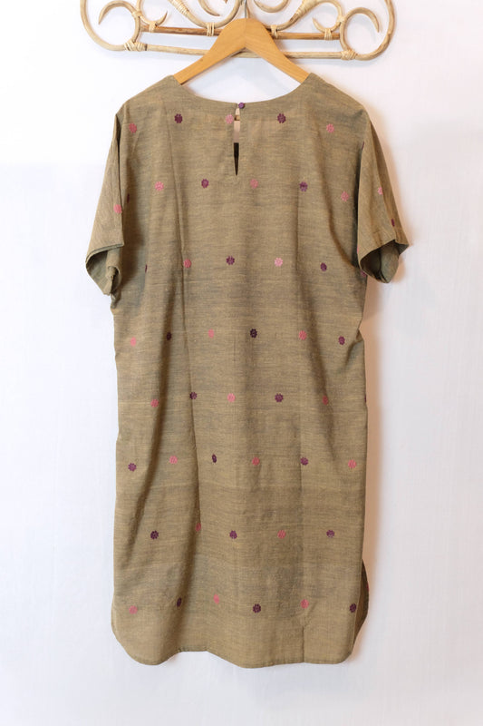 Tunic - Eri silk motifs in Eri silk natural dye