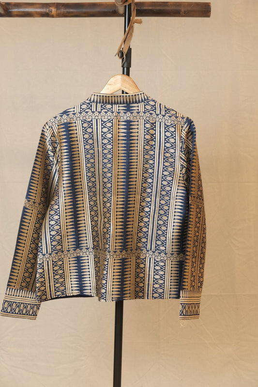 Jacket - Mulberry silk motifs in tassar silk