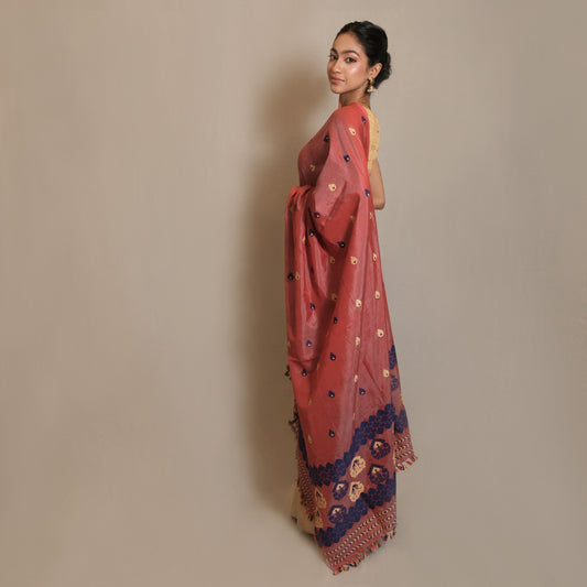 Single Sador - Mulberry silk motifs in Eri silk