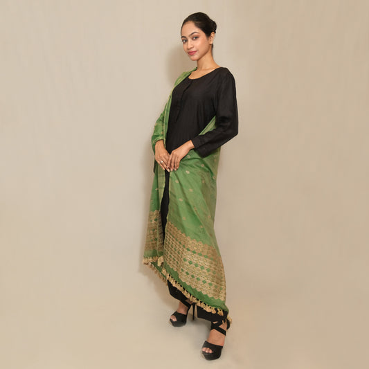 Dupatta - Mulberry silk (Paat) & cotton