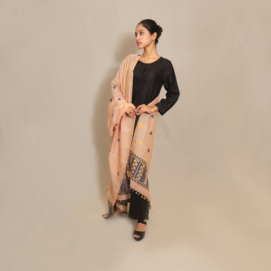 Dupatta - Kesapaat silk (Mulberry) & cotton