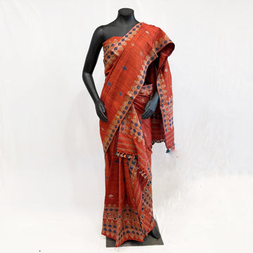Mekhela Sador - Eri silk natural dye, Motifs in Muga Ghisa
