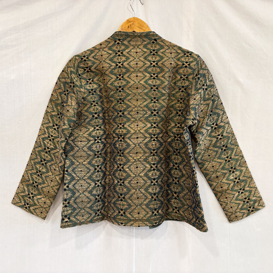 Women's Jacket- Paat silk, motifs in Muga ghisa