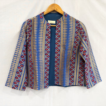 Women's Jacket- Paat silk, motifs in Tassar silk & Eri silk natural dye