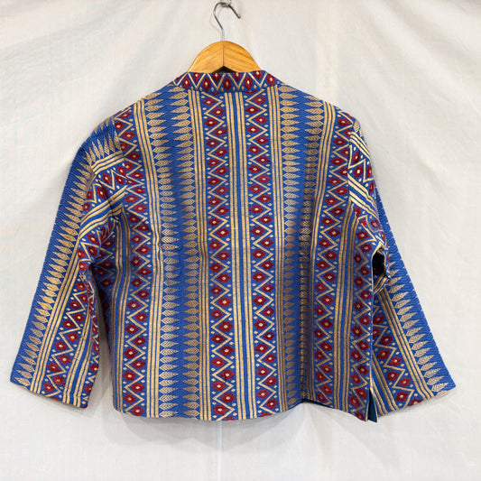 Women's Jacket- Paat silk, motifs in Tassar silk & Eri silk natural dye