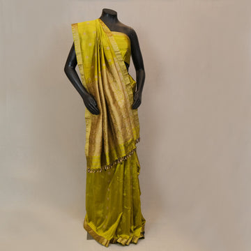 Saree - Mulberry silk(Paat), motifs in Muga silk