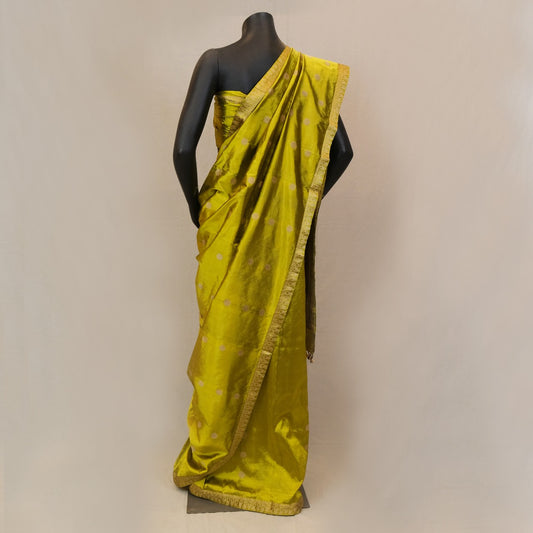 Saree - Mulberry silk(Paat), motifs in Muga silk