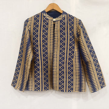 Women's Jacket- Paat Silk, Motifs in Tassar Silk